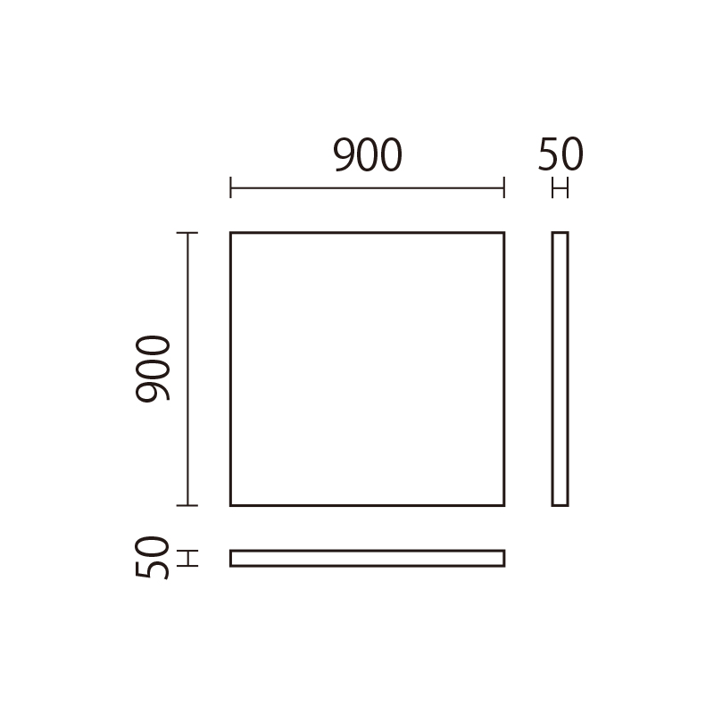 フロアマット　50mm　単色の図面です。